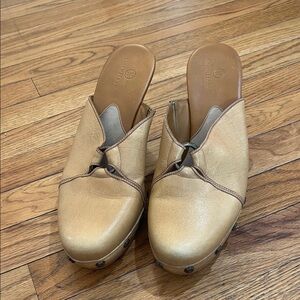 Cole Haan Women's Studded Tan Leather Mules